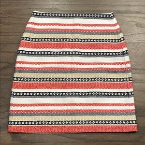 LOFT Petite Orange and Black Striped Shift Skirt - Size 00P